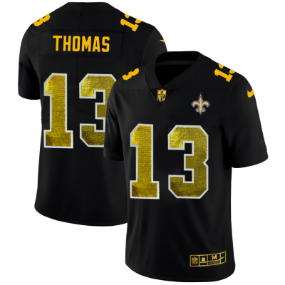 New Orleans Saints #13 Michael Thomas Men's Black Nike Golden Sequin Vapor Limited NFL Jersey Men's